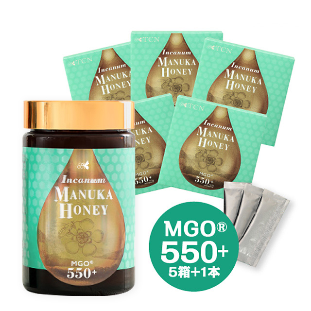 インカナムマヌカハニー MGO550+スティックタイプ5箱&ボトルタイプ1本セット 商品画像