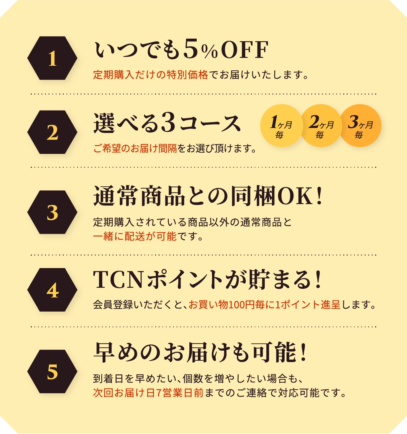 おトクな5大特典